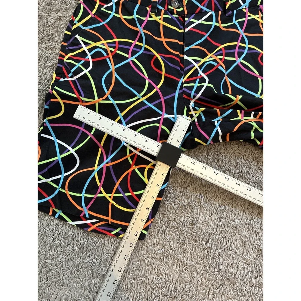 Loudmouth Unisex Multicolor Geometric Retro Shorts size 34 Golf